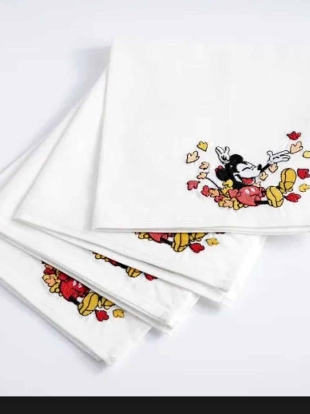 Pottery Barn Kids Disney Mickey Mouse Thanksgiving Napkins Set of 12 Fall Autumn